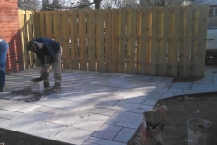 Stone patio and walkway during